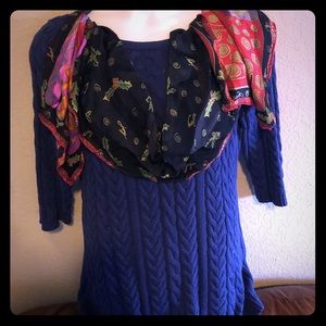 Vivid multi colored scarf.